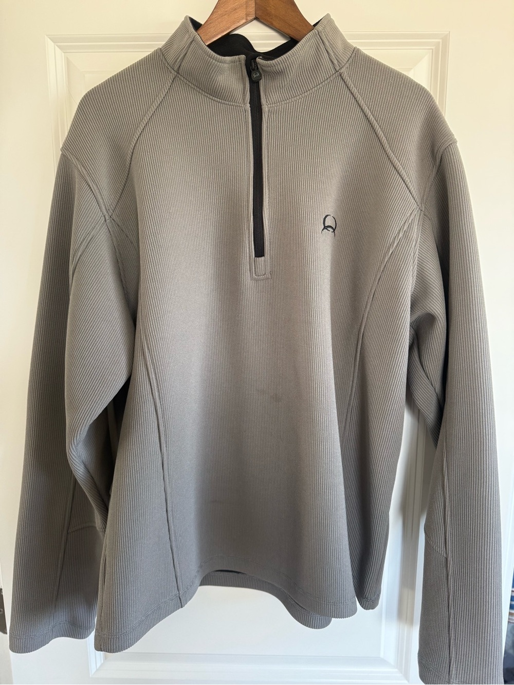 Cinch Men's Quarter-Zip Ribbed Pullover Sweater - Gray